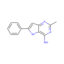 Cc1nc(N)c2[nH]c(-c3ccccc3)cc2n1 ZINC000013835014