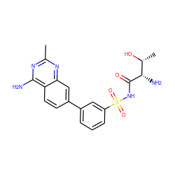 Cc1nc(N)c2ccc(-c3cccc(S(=O)(=O)NC(=O)[C@@H](N)[C@@H](C)O)c3)cc2n1 ZINC000095593342