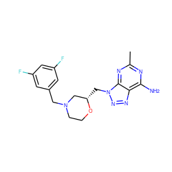 Cc1nc(N)c2nnn(C[C@H]3CN(Cc4cc(F)cc(F)c4)CCO3)c2n1 ZINC000084690472