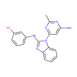 Cc1nc(N)cc(-n2c(Nc3cccc(O)c3)nc3ccccc32)n1 ZINC000071318181