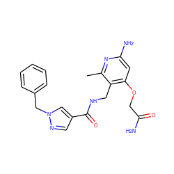 Cc1nc(N)cc(OCC(N)=O)c1CNC(=O)c1cnn(Cc2ccccc2)c1 ZINC000114077989