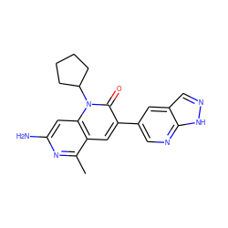 Cc1nc(N)cc2c1cc(-c1cnc3[nH]ncc3c1)c(=O)n2C1CCCC1 ZINC000103260635