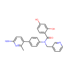 Cc1nc(N)ccc1-c1ccc(N(Cc2cccnc2)C(=O)c2ccc(O)cc2O)cc1 ZINC000653664384