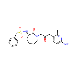 Cc1nc(N)ccc1CC(=O)CN1CCCC[C@H](NS(=O)(=O)Cc2ccccc2)C1=O ZINC000027865988