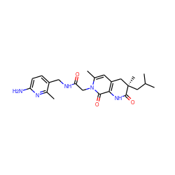 Cc1nc(N)ccc1CNC(=O)Cn1c(C)cc2c(c1=O)NC(=O)[C@](C)(CC(C)C)C2 ZINC000026013755