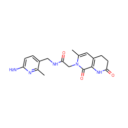 Cc1nc(N)ccc1CNC(=O)Cn1c(C)cc2c(c1=O)NC(=O)CC2 ZINC000000585754