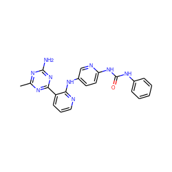 Cc1nc(N)nc(-c2cccnc2Nc2ccc(NC(=O)Nc3ccccc3)nc2)n1 ZINC000113239653