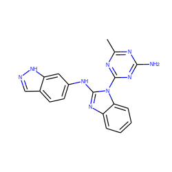 Cc1nc(N)nc(-n2c(Nc3ccc4cn[nH]c4c3)nc3ccccc32)n1 ZINC000071296903