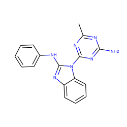 Cc1nc(N)nc(-n2c(Nc3ccccc3)nc3ccccc32)n1 ZINC000071296841