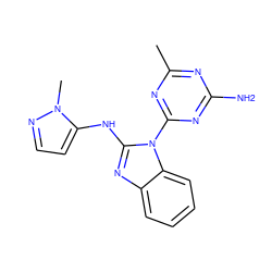 Cc1nc(N)nc(-n2c(Nc3ccnn3C)nc3ccccc32)n1 ZINC000071329970