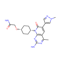 Cc1nc(N)nc2c1cc(-c1cnn(C)c1)c(=O)n2[C@H]1CC[C@@H](OCC(N)=O)CC1 ZINC000101675237