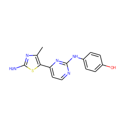 Cc1nc(N)sc1-c1ccnc(Nc2ccc(O)cc2)n1 ZINC000013559870