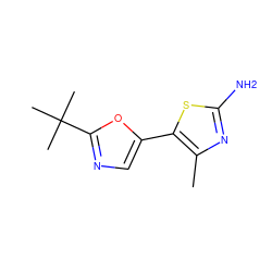 Cc1nc(N)sc1-c1cnc(C(C)(C)C)o1 ZINC000103253772