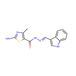 Cc1nc(N)sc1C(=O)N/N=C/c1c[nH]c2ccccc12 ZINC000000143252