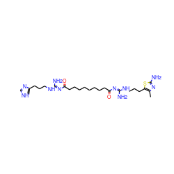 Cc1nc(N)sc1CCCN/C(N)=N/C(=O)CCCCCCCCC(=O)/N=C(\N)NCCCc1c[nH]cn1 ZINC000095553914