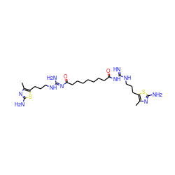 Cc1nc(N)sc1CCCNC(=N)NC(=O)CCCCCCCC(=O)/N=C(\N)NCCCc1sc(N)nc1C ZINC000095552051