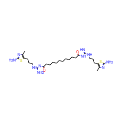 Cc1nc(N)sc1CCCNC(=N)NC(=O)CCCCCCCCCCC(=O)/N=C(\N)NCCCc1sc(N)nc1C ZINC000095554298