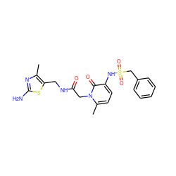 Cc1nc(N)sc1CNC(=O)Cn1c(C)ccc(NS(=O)(=O)Cc2ccccc2)c1=O ZINC000028563644