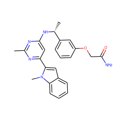 Cc1nc(N[C@H](C)c2cccc(OCC(N)=O)c2)cc(-c2cc3ccccc3n2C)n1 ZINC000141802015