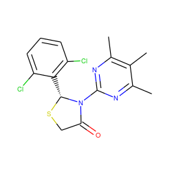 Cc1nc(N2C(=O)CS[C@@H]2c2c(Cl)cccc2Cl)nc(C)c1C ZINC000028647377