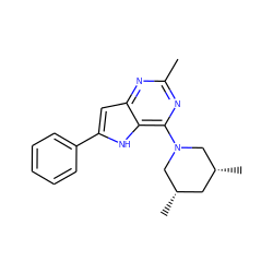 Cc1nc(N2C[C@@H](C)C[C@@H](C)C2)c2[nH]c(-c3ccccc3)cc2n1 ZINC000100867720