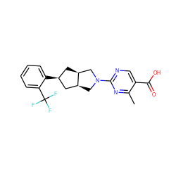 Cc1nc(N2C[C@H]3C[C@@H](c4ccccc4C(F)(F)F)C[C@H]3C2)ncc1C(=O)O ZINC000473094956