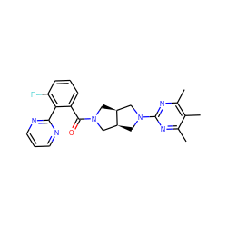 Cc1nc(N2C[C@H]3CN(C(=O)c4cccc(F)c4-c4ncccn4)C[C@H]3C2)nc(C)c1C ZINC000116823941