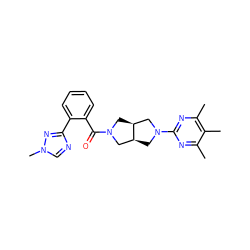 Cc1nc(N2C[C@H]3CN(C(=O)c4ccccc4-c4ncn(C)n4)C[C@H]3C2)nc(C)c1C ZINC000116823376