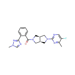 Cc1nc(N2C[C@H]3CN(C(=O)c4ccccc4-c4ncn(C)n4)C[C@H]3C2)ncc1F ZINC000116824766