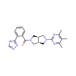 Cc1nc(N2C[C@H]3CN(C(=O)c4ccccc4-c4nnc[nH]4)C[C@H]3C2)nc(C)c1C ZINC000116824200