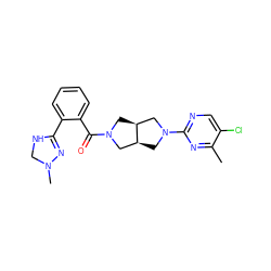 Cc1nc(N2C[C@H]3CN(C(=O)c4ccccc4C4=NN(C)CN4)C[C@H]3C2)ncc1Cl ZINC000149378946