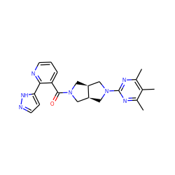 Cc1nc(N2C[C@H]3CN(C(=O)c4cccnc4-c4ccn[nH]4)C[C@H]3C2)nc(C)c1C ZINC000116828275