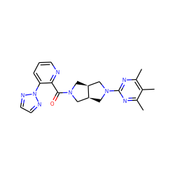 Cc1nc(N2C[C@H]3CN(C(=O)c4ncccc4-n4nccn4)C[C@H]3C2)nc(C)c1C ZINC000167163658