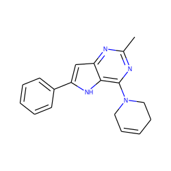 Cc1nc(N2CC=CCC2)c2[nH]c(-c3ccccc3)cc2n1 ZINC000013834993