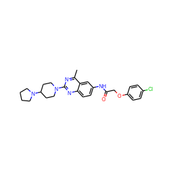 Cc1nc(N2CCC(N3CCCC3)CC2)nc2ccc(NC(=O)COc3ccc(Cl)cc3)cc12 ZINC000035872845