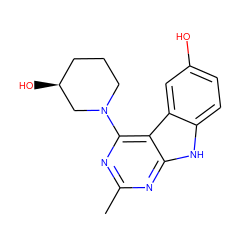 Cc1nc(N2CCC[C@H](O)C2)c2c(n1)[nH]c1ccc(O)cc12 ZINC000221387597