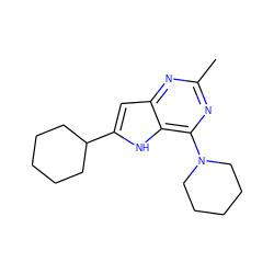 Cc1nc(N2CCCCC2)c2[nH]c(C3CCCCC3)cc2n1 ZINC000100867717