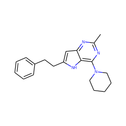 Cc1nc(N2CCCCC2)c2[nH]c(CCc3ccccc3)cc2n1 ZINC000100867573