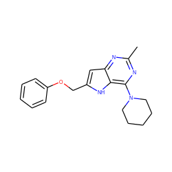 Cc1nc(N2CCCCC2)c2[nH]c(COc3ccccc3)cc2n1 ZINC000100867596