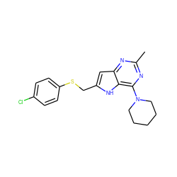 Cc1nc(N2CCCCC2)c2[nH]c(CSc3ccc(Cl)cc3)cc2n1 ZINC000100867602