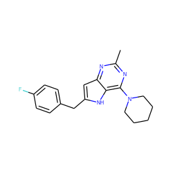 Cc1nc(N2CCCCC2)c2[nH]c(Cc3ccc(F)cc3)cc2n1 ZINC000100867591