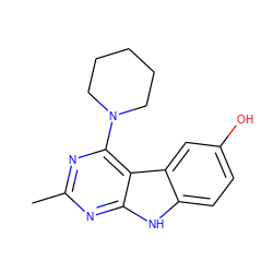 Cc1nc(N2CCCCC2)c2c(n1)[nH]c1ccc(O)cc12 ZINC000221386114