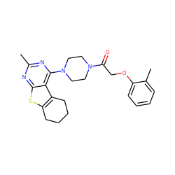 Cc1nc(N2CCN(C(=O)COc3ccccc3C)CC2)c2c3c(sc2n1)CCCC3 ZINC000001332478