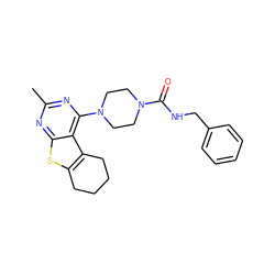 Cc1nc(N2CCN(C(=O)NCc3ccccc3)CC2)c2c3c(sc2n1)CCCC3 ZINC000001378879