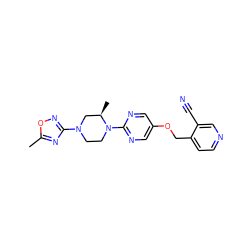 Cc1nc(N2CCN(c3ncc(OCc4ccncc4C#N)cn3)[C@H](C)C2)no1 ZINC000084740833