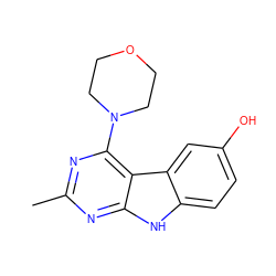 Cc1nc(N2CCOCC2)c2c(n1)[nH]c1ccc(O)cc12 ZINC000221386401