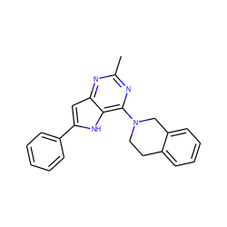 Cc1nc(N2CCc3ccccc3C2)c2[nH]c(-c3ccccc3)cc2n1 ZINC000013835013