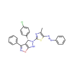 Cc1nc(N2Nc3onc(-c4ccccc4)c3[C@@H]2c2ccc(Cl)cc2)sc1/N=N/c1ccccc1 ZINC000473112300