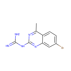 Cc1nc(NC(=N)N)nc2cc(Br)ccc12 ZINC000034003520