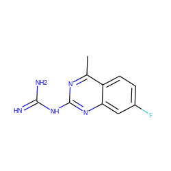 Cc1nc(NC(=N)N)nc2cc(F)ccc12 ZINC001772602522